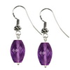 African Amethyst Faceted Drop Sterling Silver 17 mm Earrings