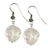 Cracked Crystal Quartz Nugget Sterling Silver 16 mm Earrings