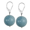 Aquamarine Round Sterling Silver 16 mm Earrings