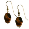 Tiger Eye  Fancy Drop Sterling Silver 18x13 mm Earrings