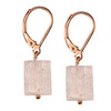 Golden Pink Quartz Cylinder Sterling Silver 11x8 mm Earrings