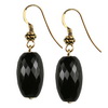 Black Onyx Faceted Drop Sterling Silver 19x11 mm Earrings