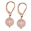 Rose Quartz Round  Sterling Silver 10 mm Earrings