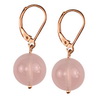 Rose Quartz Round Sterling Silver 12 mm Earrings