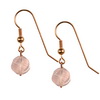 Rose Quartz Faceted Fancy Flower Silver 10x12 mm Earrings