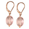 Rose Quartz Faceted Oval Sterling Silver 12x10 mm Earrings