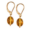 Golden Citrine Faceted Oval Drop Silver 12x10 mm Earrings