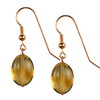 Golden Citrine Oval Drop Sterling Silver 14x10 mm Earrings