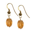 Golden Citrine Faceted Nugget  Silver 14x10 mm Earrings