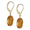 Golden Citrine Faceted Nugget  Silver 14x10 mm Earrings