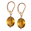 Golden Citrine Faceted Flat Oval  Silver 12x10 mm Earrings