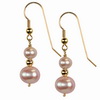 Cultured Pink Pearl Round 6/10 mm Sterling Silver Earrings