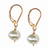 Cultured Fancy Flat Pearl 12mm Sterling Silver Earrings