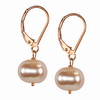 Cultured Fancy Flat Pink 12mm Pearl Sterling Silver Earrings