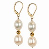 Cultured white Pearl Round 6 mm Sterling Silver Earrings