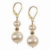 Cultured white Pearl Oval 10x8 mm Sterling Silver Earrings