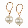 Cultured white Pearl Round 8 mm Sterling Silver Earrings
