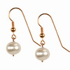 white Pearl Round Sterling Silver 8 mm Earrings