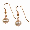 Pink Cultured Pearl Round Sterling Silver 10 mm Earrings