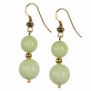 Lemon Green Agate Round Sterling Silver Earrings