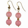 Pink Opal Round Sterling Silver Earrings