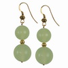 Green Chalcedony Round Sterling Silver Earrings