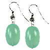 Ocean  Green Chalcedony Oval Sterling Silver Earrings