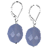 American Blue Chalcedony Faceted Nuggets Sterling Earrings