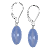 American Blue Chalcedony Faceted Drops Sterling Silver Earrings