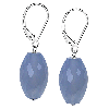 American Blue Chalcedony Faceted Drops Sterling Silver Earrings