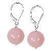 Pink Opal Round Sterling Silver Earrings