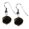 Black Onyx Faceted Flower Sterling Silver Earrings