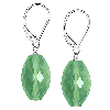 Prehnite Faceted Oval Sterling Silver Earrings