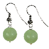 Lemon Green Carnelian Round Sterling Silver Earrings