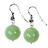 Lemon Green Carnelian Round Sterling Silver Earrings