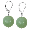 Lemon Green Carnelian Round Sterling Silver Earrings