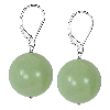 Lemon Green Carnelian Round Sterling Silver Earrings