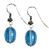 Swiss Topaz Faceted Oval Checker Cut Sterling Silver Earrings