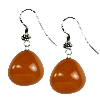 Orange Carnelian Oval Sterling Silver Earrings