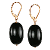 Black Onyx Oval Sterling Silver Earrings