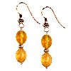 Golden Citrine Faceted Oval Checker Cut Sterling Earrings