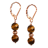 Tiger Eye Faceted Round Sterling Silver Earrings