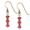 Rubelite Faceted Round Earrings in Sterling Silver