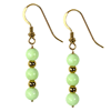 Green Agate Bead Earrings in Sterling Silver