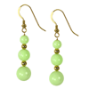 Green Agate Round Earrings in Sterling Silver