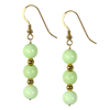 Green Agate Bead Earrings in Sterling Silver