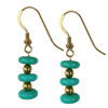 Turquoise Round Flat Earrings in Sterling Silver