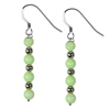 Green Agate Bead Earrings in Sterling Silver