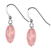 Rose Quartz Faceted Drops Earrings in Sterling Silver