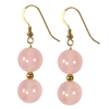 Rose Quartz Round Earrings in Sterling Silver